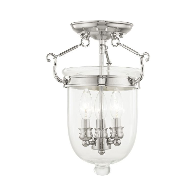 Livex Lighting Jefferson 3 - Light Flush Mount in  Polished Nickel