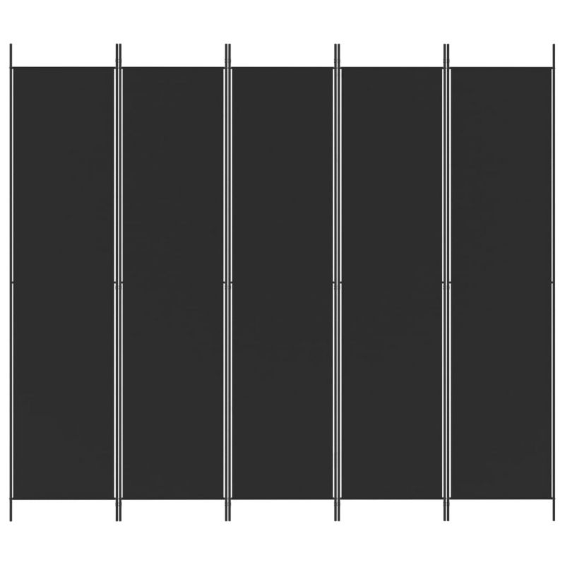 vidaXL 5-Panel Room Divider Black 98.4"x86.6" Fabric