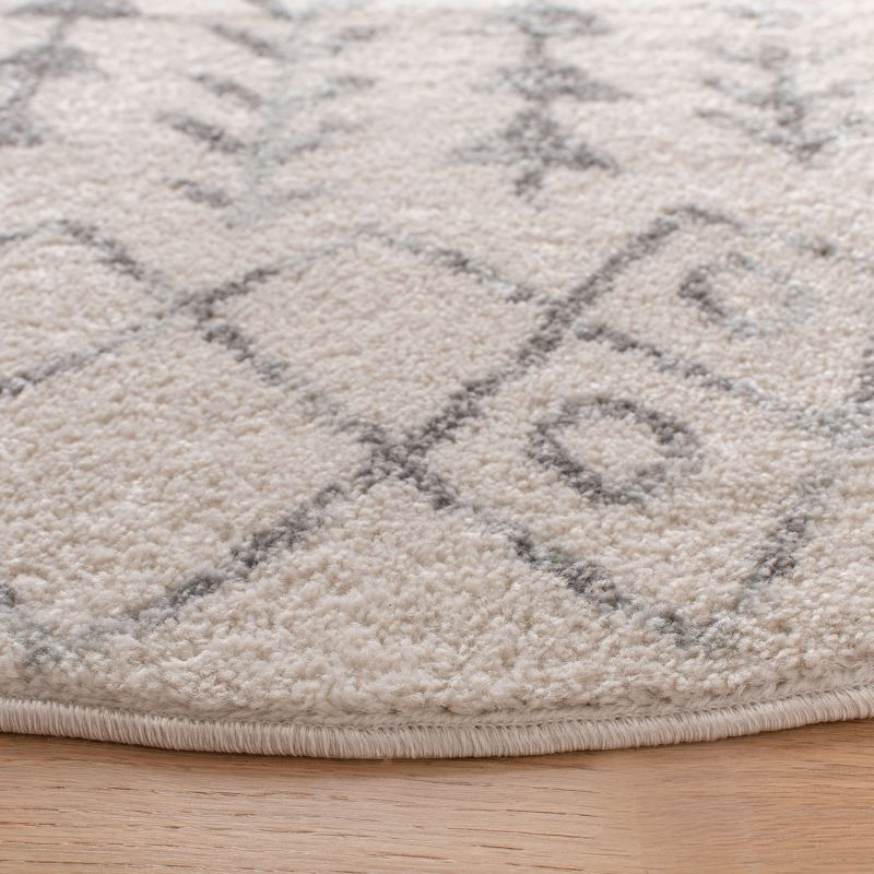 Tulum TUL262 Power Loomed Area Rug - Ivory/Grey - 9' round - Safavieh.
