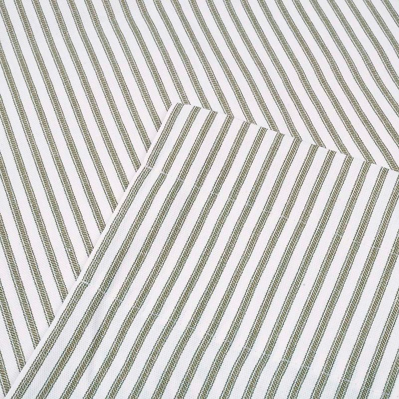 Ellis Curtain Plaza Classic Ticking Stripe Printed 3" Rod Pocket Double Layer Bradford Valance 58" x 15" Sage