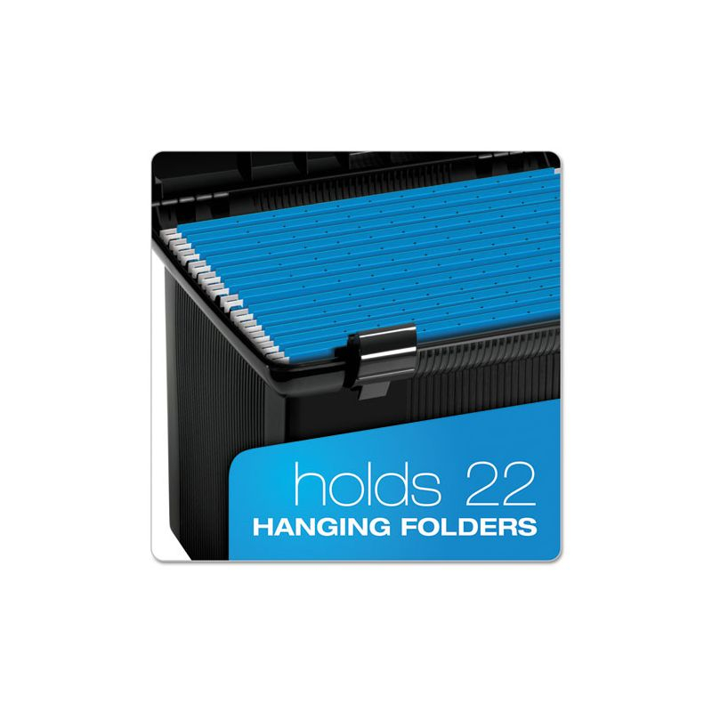 Pendaflex Portable File Boxes, Letter Files, 13.88" x 14" x 11.13", Black
