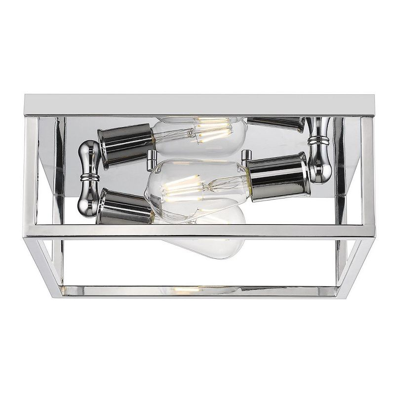 Golden Lighting Wesson 2-Light Flush Mount in Chrome