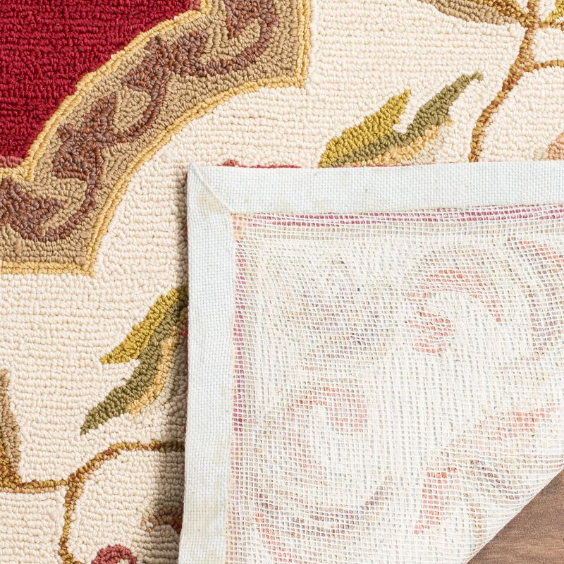 Easy Care EZC753 Hand Hooked Area Rug - Burgundy/Ivory - 8'x10' - Safavieh.