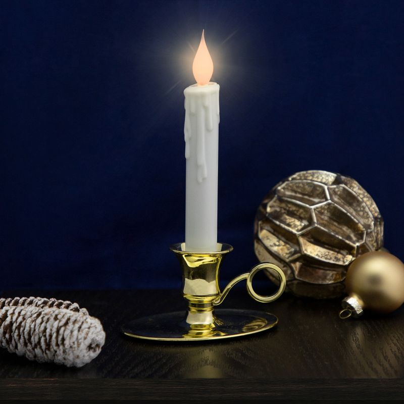 Northlight LED Lighted Window Candle with Oval Handle Base - 8"