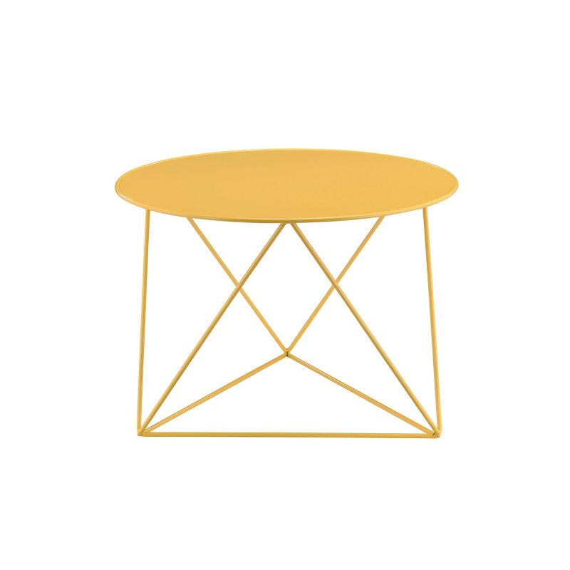 Epidia Accent Table Yellow - Acme Furniture: Modern Geometric Metal Base, 17" High
