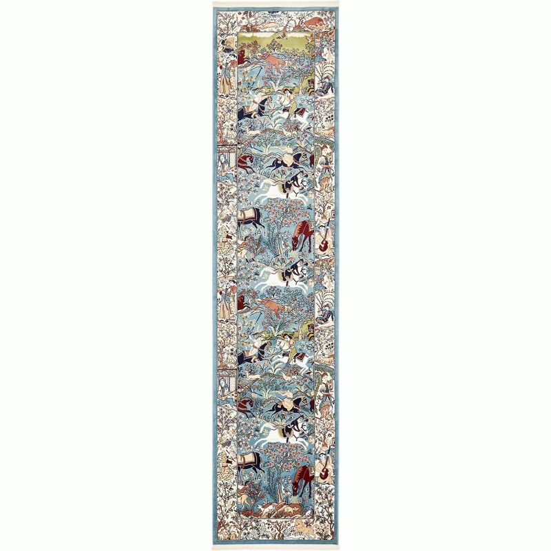 Unique Loom Narenj Birmingham Area Rug ,Blue ,3'x13'