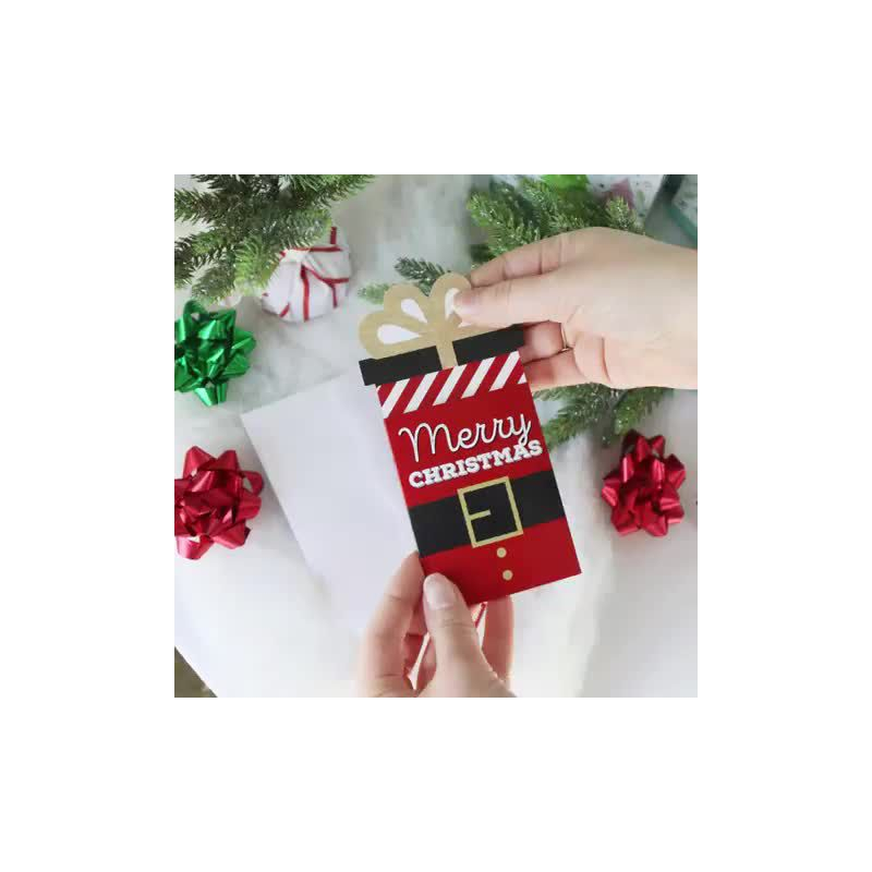 Big Dot of Happiness Jolly Santa Claus - Christmas Party Money and Gift Card Sleeves - Nifty Gifty Card Holders - 8 Ct