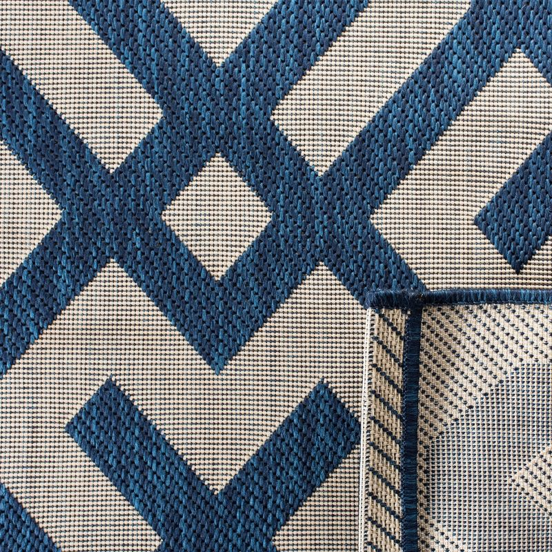 Courtyard CY6915 Power Loomed Indoor and Outdoor Accent Rug - Navy/Beige - 2'x3'7" - Safavieh