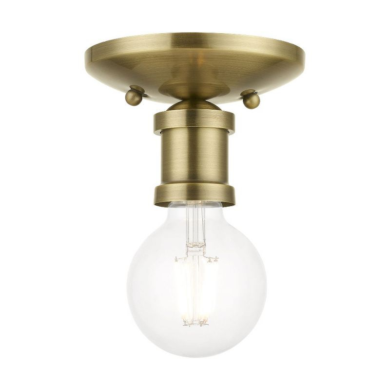 Livex Lighting Lansdale 1 - Light Flush Mount in  Antique Brass