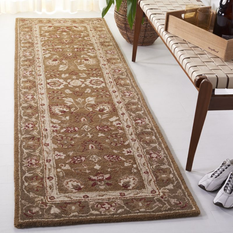 Anatolia AN512 Hand Tufted Indoor Runner Rug - Brown/Green - 2'3"x12' - Safavieh