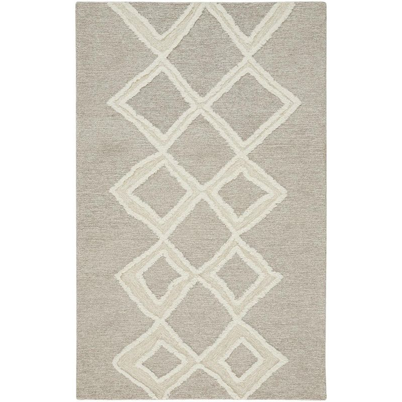 Anica Transitional Geometric Gray/Ivory Area Rug