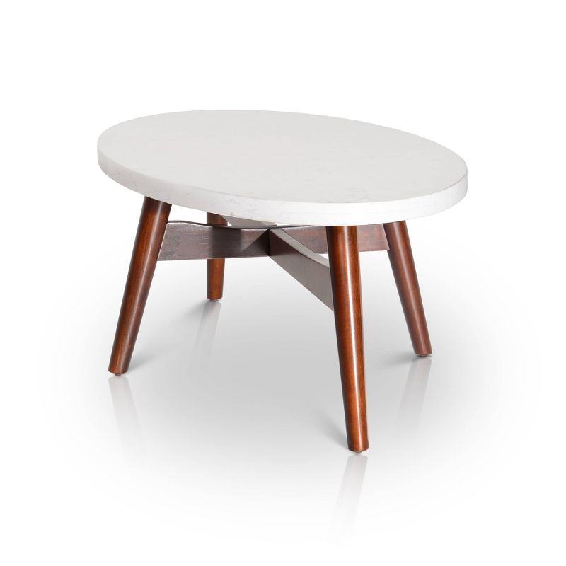 Serena Silverstone Oval Cocktail Table White - Steve Silver
