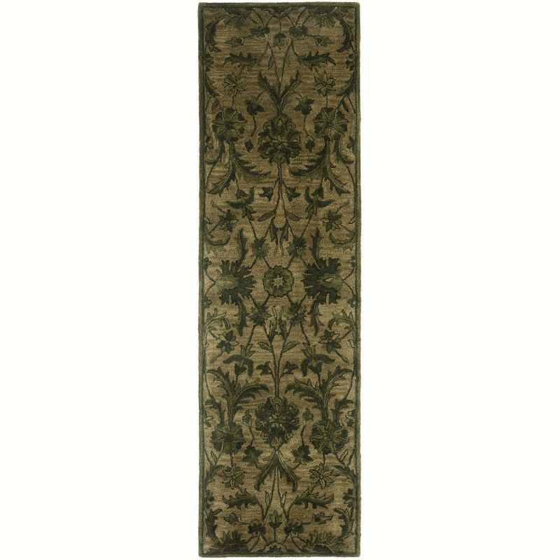 Antiquity AT824 Hand Tufted Indoor Runner Rug - Olive/Green - 2'3"x8' - Safavieh