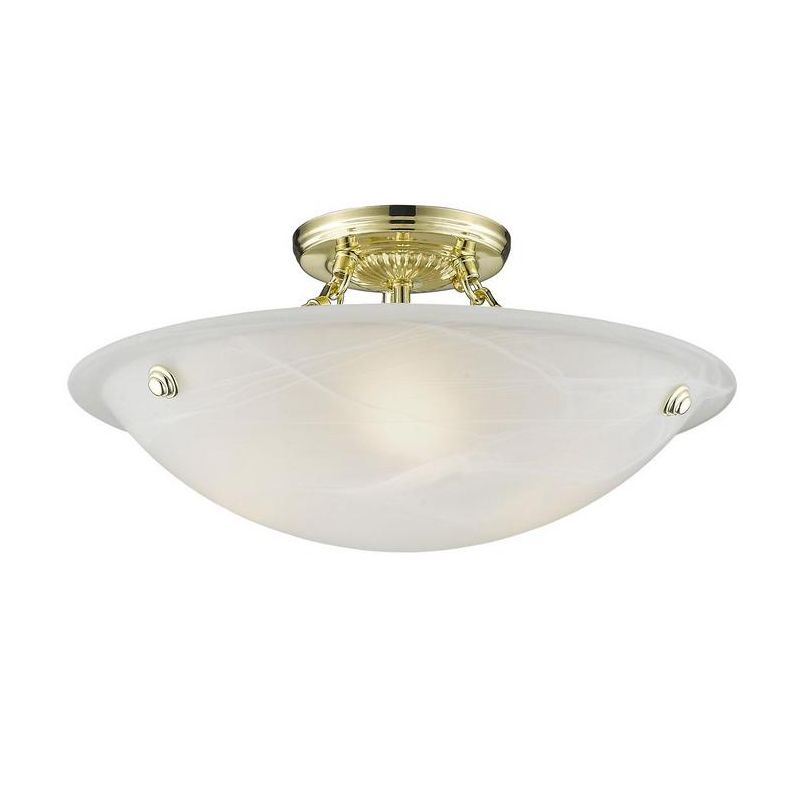 Livex Lighting Oasis 3 - Light Flush Mount in  Polished Brass