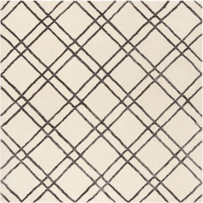 Himalaya HIM901 Hand Tufted Area Rug - Ivory/Dark Grey - 6'x6' - Safavieh.