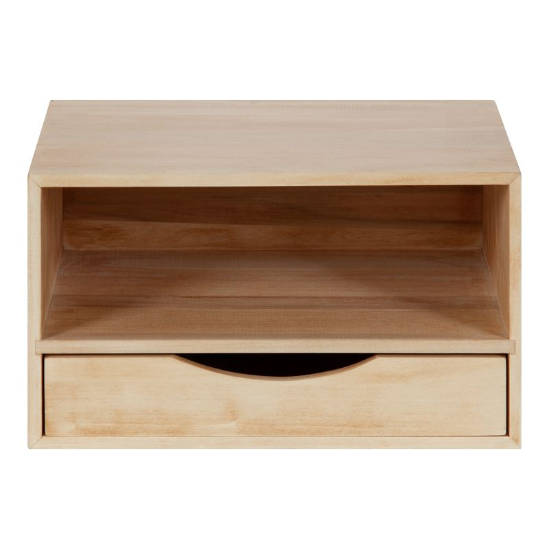 Kate and Laurel Hutton Rectangle Wood Floating Side Table, 12.5x10x7, Natural