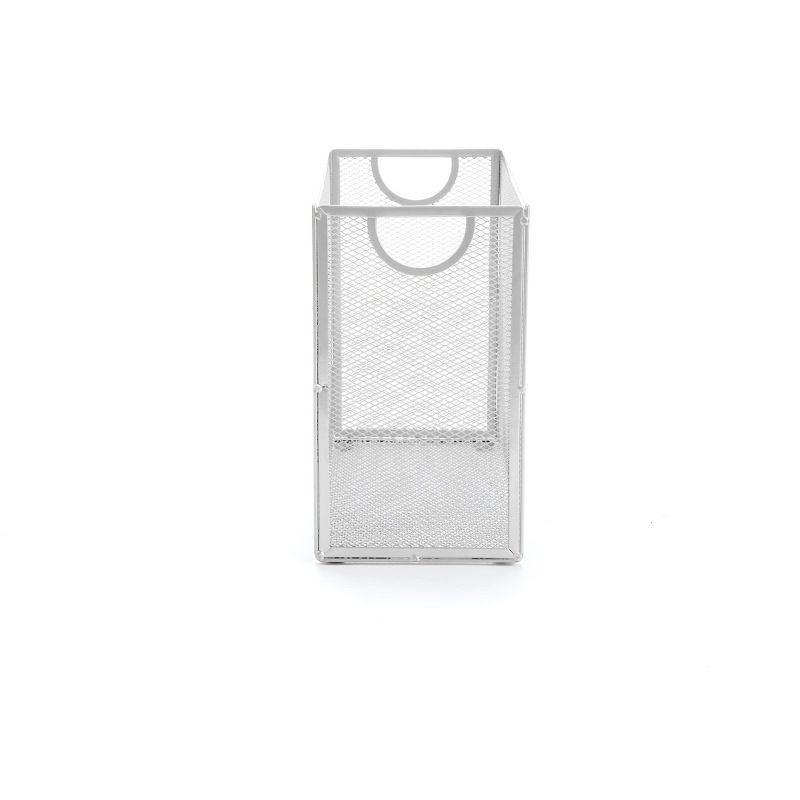 Mind Reader Metal Mesh File Organizer Storage Basket for Letters, White