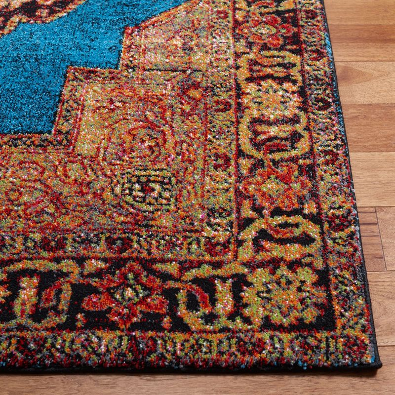 Vintage Hamadan VTH219 Power Loomed Indoor Accent Rug - Gold/Light Blue - 3'x3' - Safavieh
