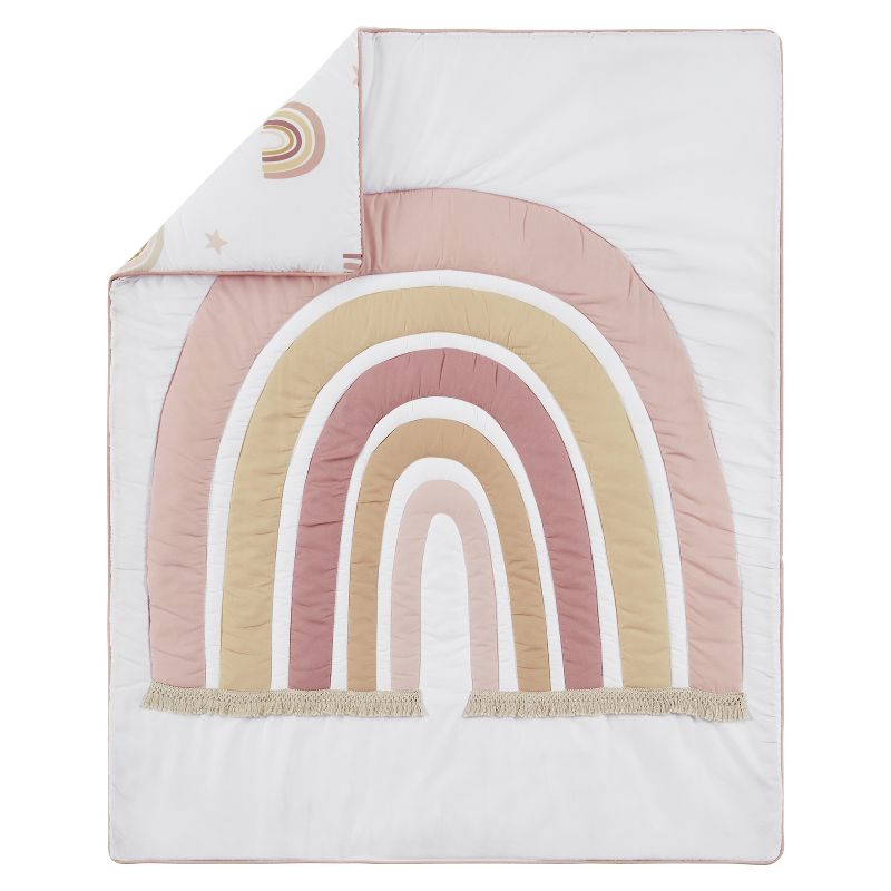 Sweet Jojo Designs Girl Baby Crib Bedding Set - Boho Rainbow Collection 4pc