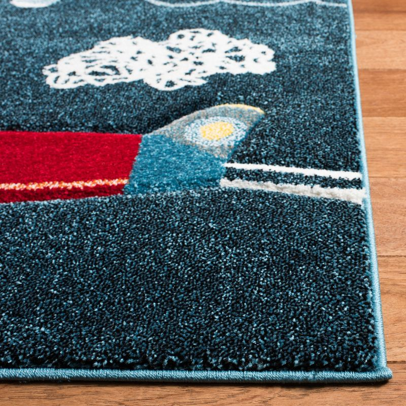 Carousel Kids  CRK167 Loomed Indoor Area Rug - Navy/Ivory - 6'7"x6'7" - Safavieh