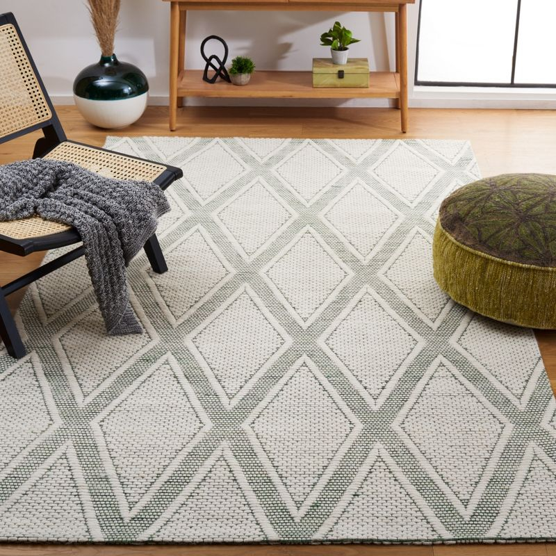 Marbella MRB326 Hand Woven Area Rug - Green/Ivory - 5'x8' - Safavieh.