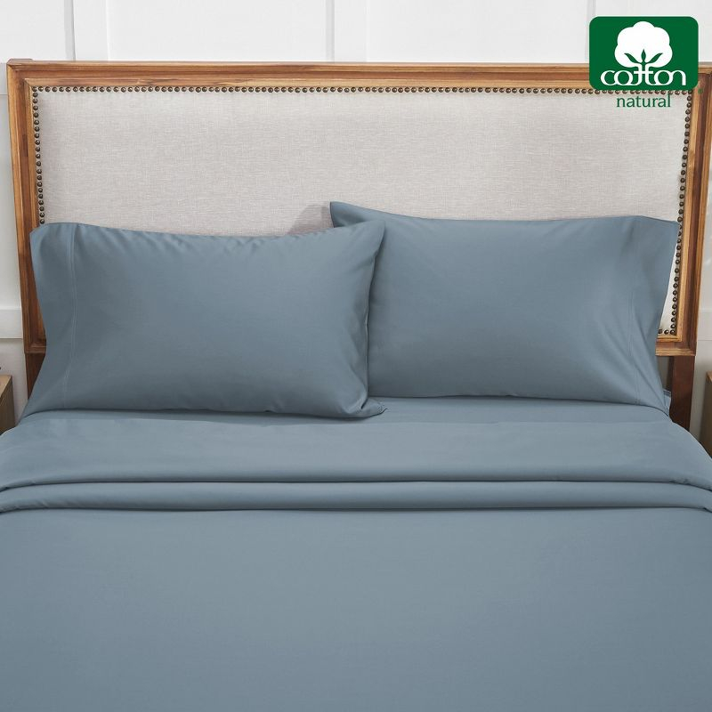 Luxury Pillowcase Set - 800 Thread Count Cotton Sateen, Soft Pillowcases by California Design Den - Pastel Blue - Steel, Standard/Queen Pillowcases