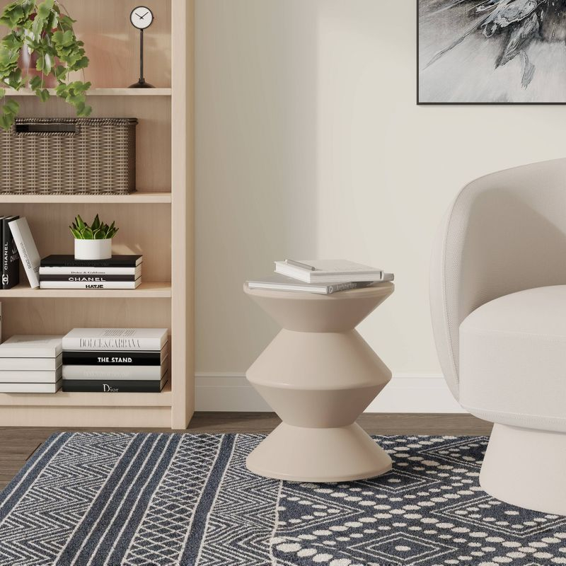 LeisureMod Aura Modern Plastic Side End Table – Stylish, Durable Table for Living Room, Bedroom, Office, and Indoor Spaces, Contemporary Home Decor
