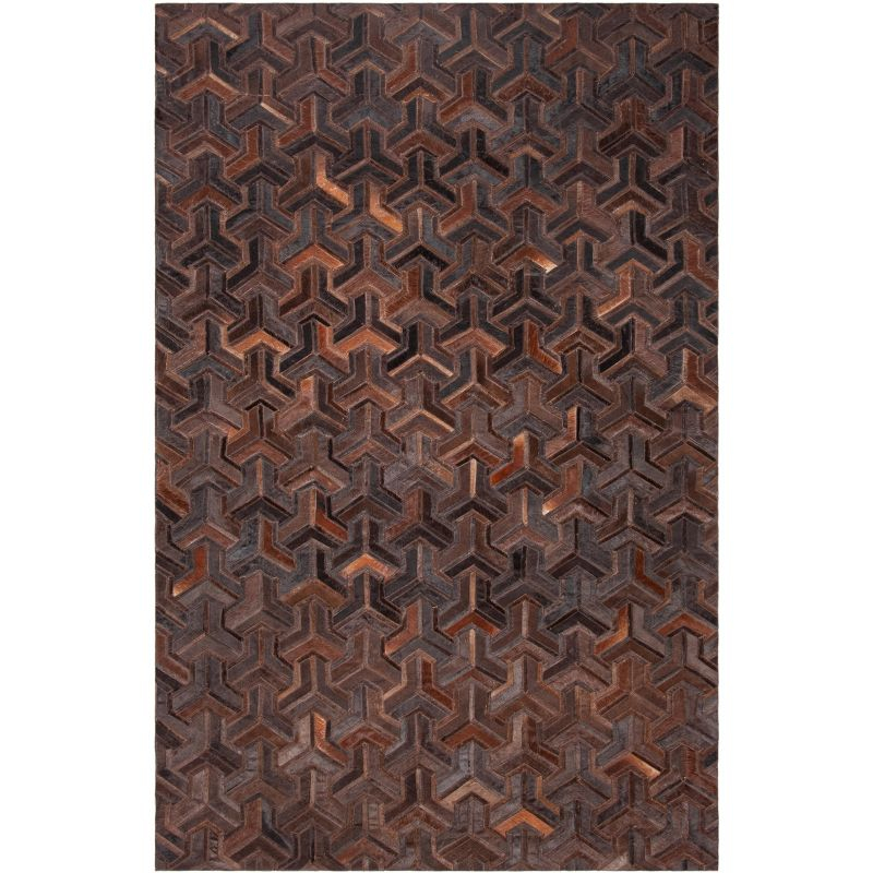 Studio Leather STL817 Hand Woven Area Rug - Brown/Light Brown - 5'x8' - Safavieh.