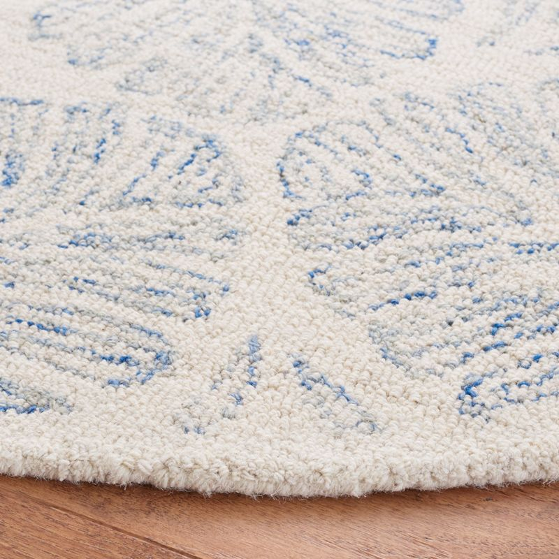 Martha Stewart Jardin - MSR3529 - Indoor Hand Tufted Area Rugs - Ivory/Blue - 6' Round