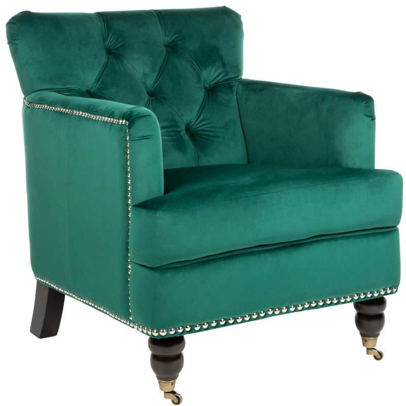 Colin Chair - HUD8212 - Emerald/Espresso - Safavieh