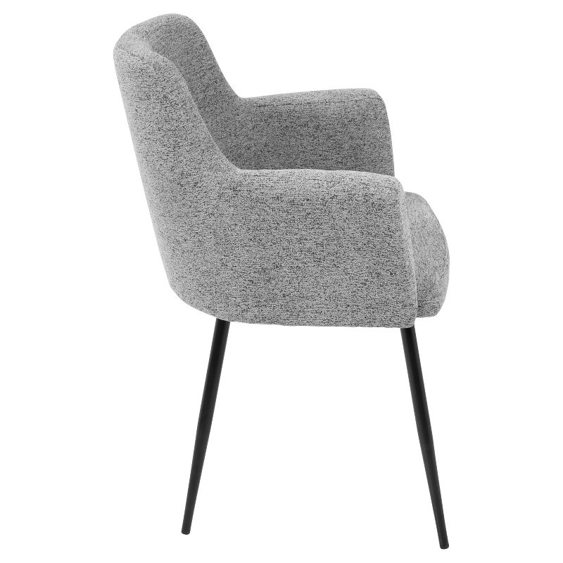 Set of 2 Andrew Contemporary Dining Accent Chairs Gray - LumiSource: Upholstered, Metal Legs, Padded Armrests
