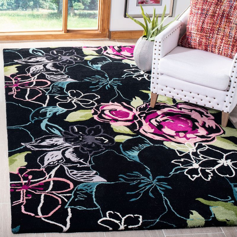 Wyndham WYD378 Hand Tufted Area Rug - Black/Multi - 5'x8' - Safavieh.