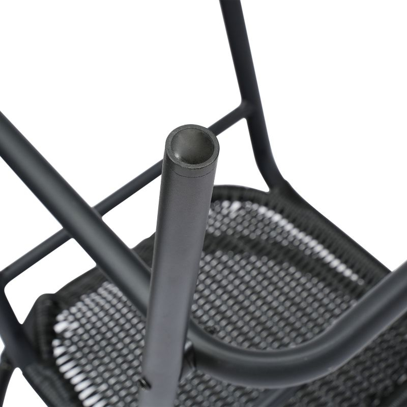 Emma and Oliver Indoor/Outdoor Restaurant Style Rattan Barstool in Black