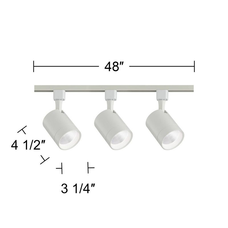 Pro Track 3-Head 15W LED Ceiling Track Light Fixture Kit Floating Canopy Spot Light Dimmable Adjustable White Modern Kitchen Bathroom Dining 48" Wide
