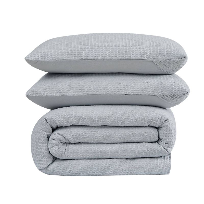 Cannon 2pc Twin/Twin XL Heritage Cotton Waffle Comforter Set Gray