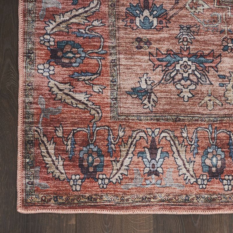 Nourison Washable Brilliance 5'3" x 7'3" Rust Multi Vintage Indoor Rug