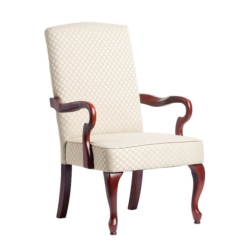 Comfort Pointe Derby Gooseneck Arm Chair Beige: Upholstered Polyester/Cotton, Wood Legs, Foam Fill