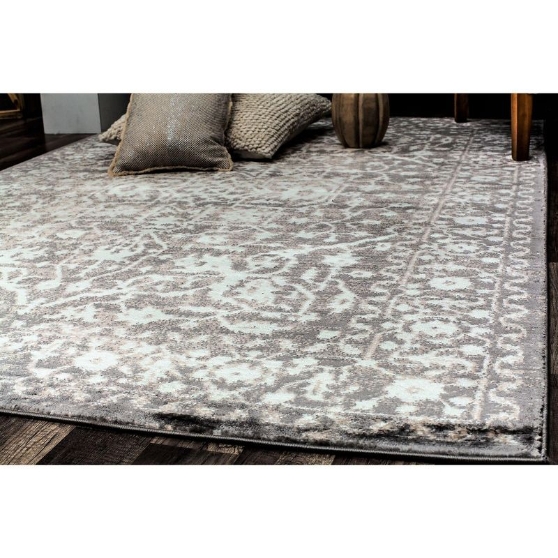 Rugs America Leopold LX20B Stone Transitional Cream Area Rug for Dining Room Rug Neutral Rug Living Room Rug Kitchen, 5'3"x7'