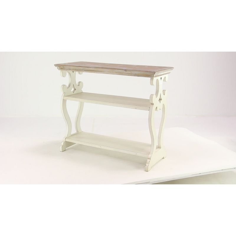 Farmhouse Wood Console Table Off White - Olivia & May: 2-Shelf Design, Tall Profile