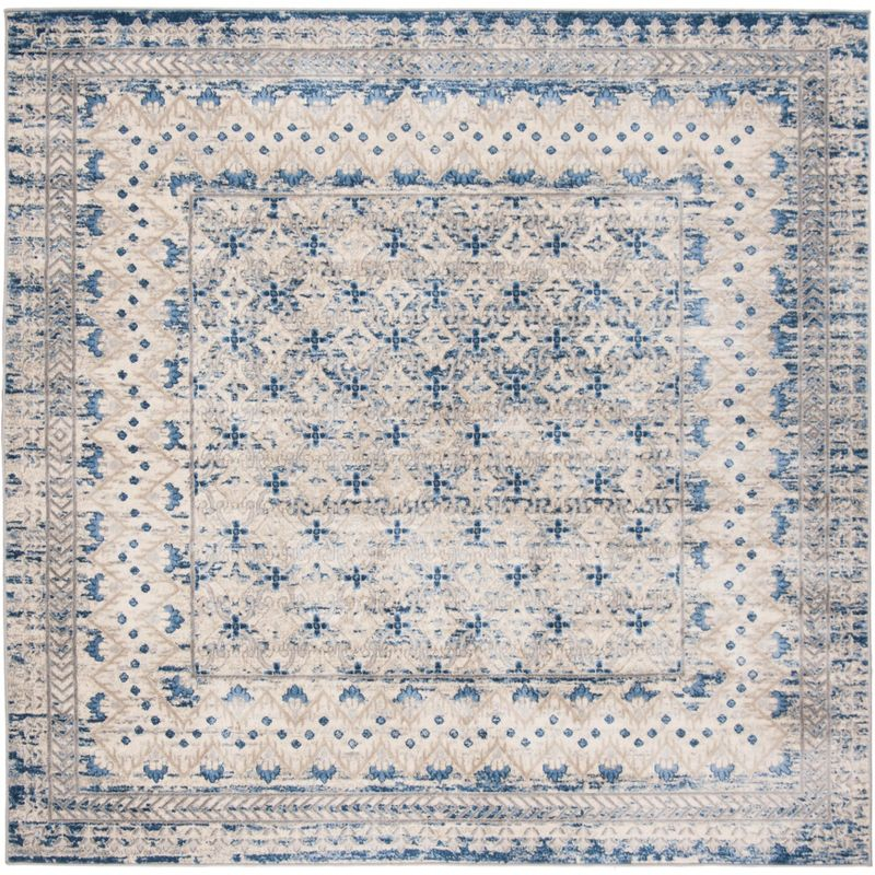 Brentwood BNT899 Power Loomed Indoor Area Rug - Light Grey/Blue - 9'x9' - Safavieh