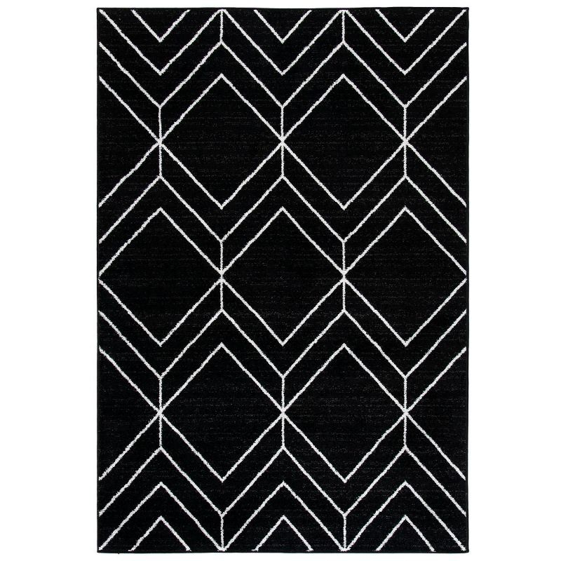 Adirondack ADR241 Machine Made Indoor Area Rug - Black/Ivory - 5'-1"x7'-6" - Safavieh