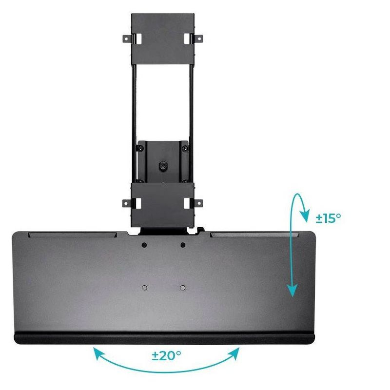 Monoprice Adjustable Ergonomic Keyboard Tray - Black With Full Size Platform - Workstream Collection