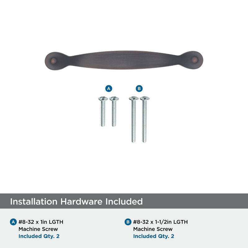 Amerock Inspirations 3 inch (76mm) Center-to-Center Oil-Rubbed Bronze Cabinet Pull