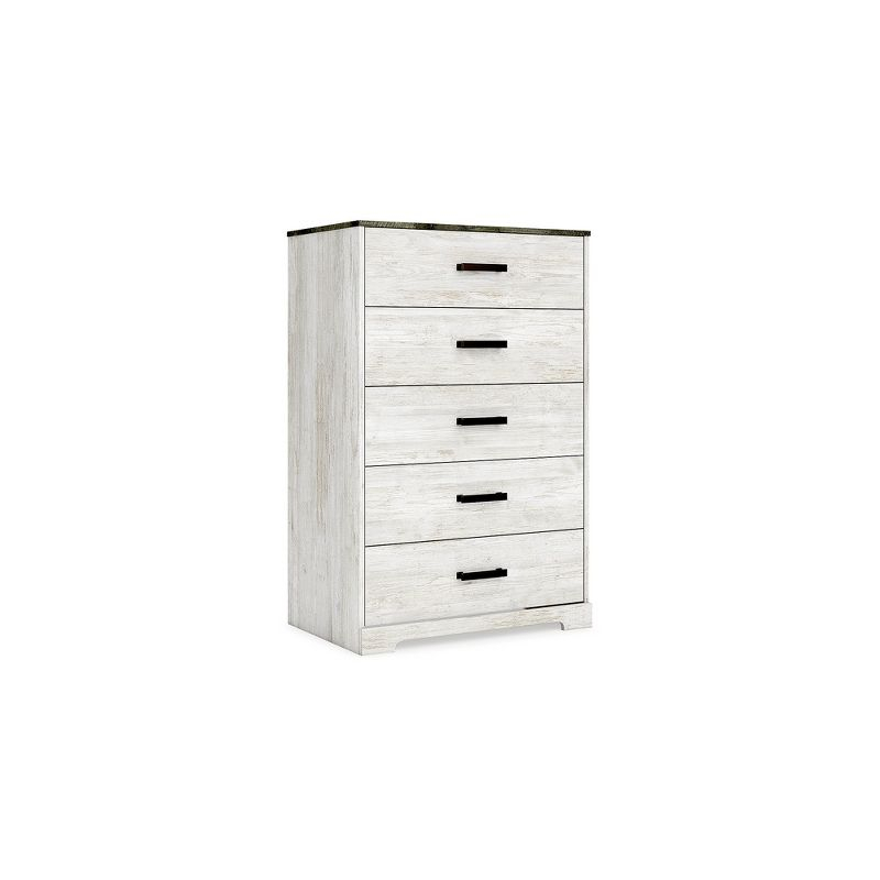 Signature Design by Ashley Casual Shawburn Chest of Drawers, Whitewash/Charcoal Gray