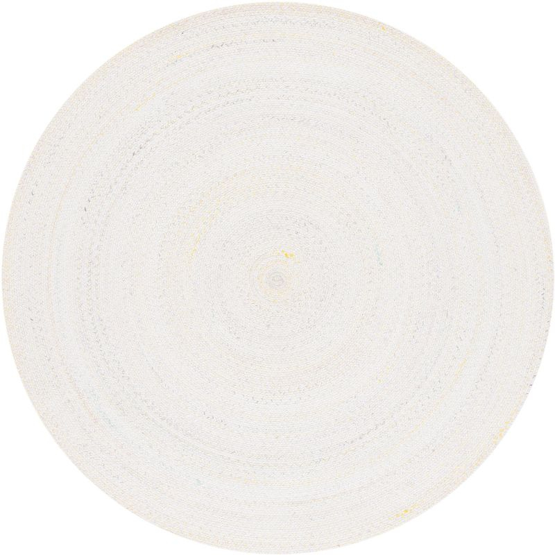 Braided BRD804 Hand Woven Area Rug - Ivory/Yellow - 3' round - Safavieh.