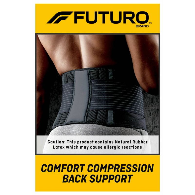 FUTURO Comfort Compression Back Support, Adjustable Deluxe Back Brace - 1pk