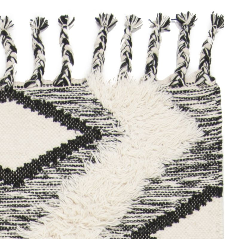 Kenya KNY908 Hand Knotted Area Rug - Black/Ivory - 9'x12' - Safavieh