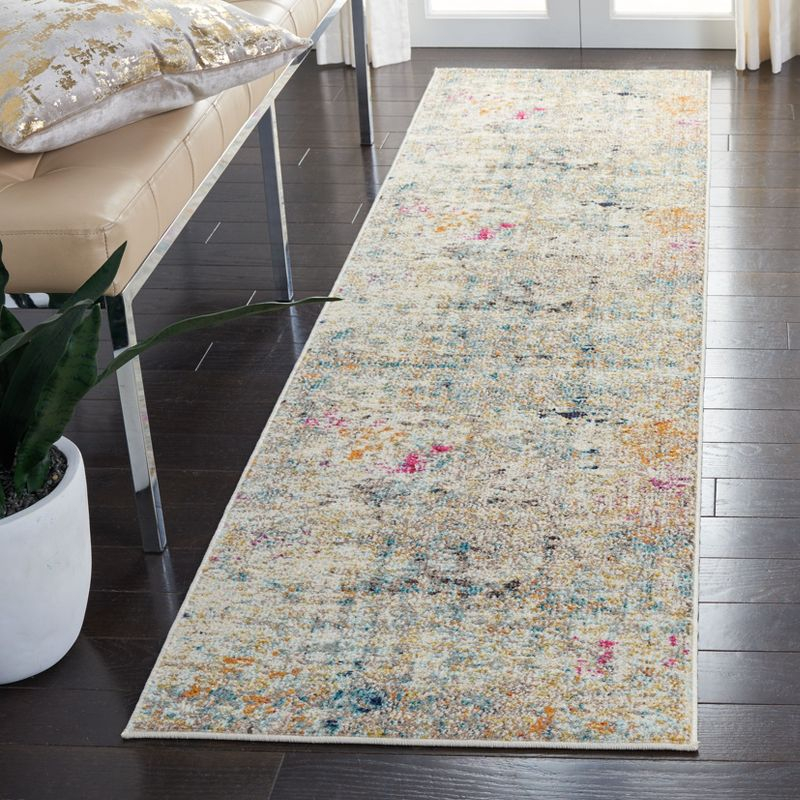 Madison MAD425 Power Loomed Indoor Runner Rug - Grey/Gold - 2'2"x8' - Safavieh