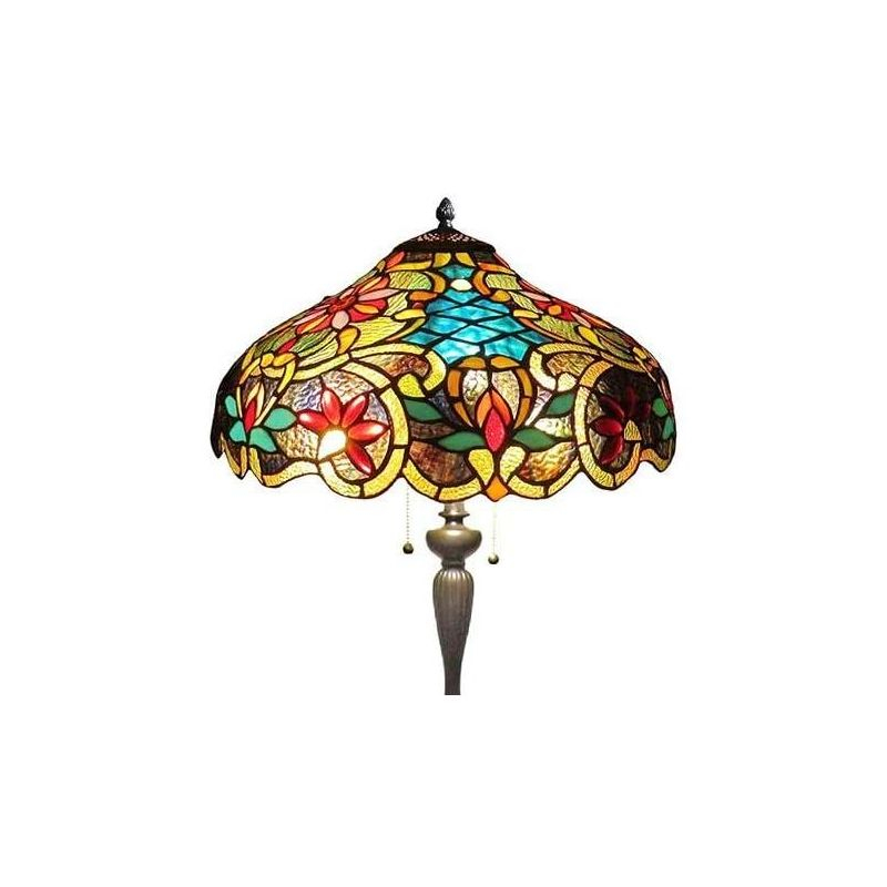 Chloe Lighting Leslie Tiffany-style Victorian 2 Light Floor Lamp 18" Shade