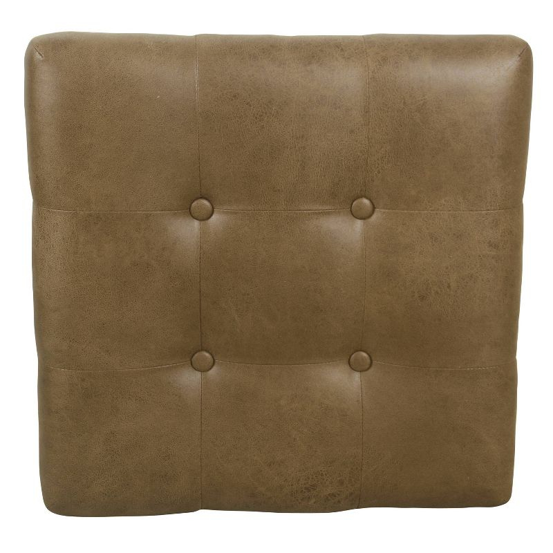 HomePop X-Design Bench Faux Leather Brown: Modern Upholstered Ottoman, Bedroom Seating, 250lbs Capacity